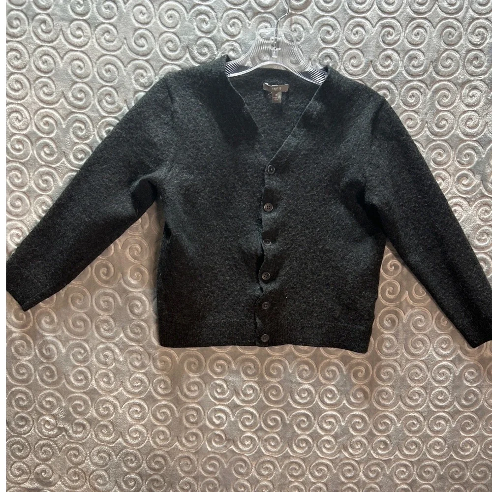 Apt 9 Womens Gray V‎ Neck Button Front Cardigan Sweater Size M Wool Blend